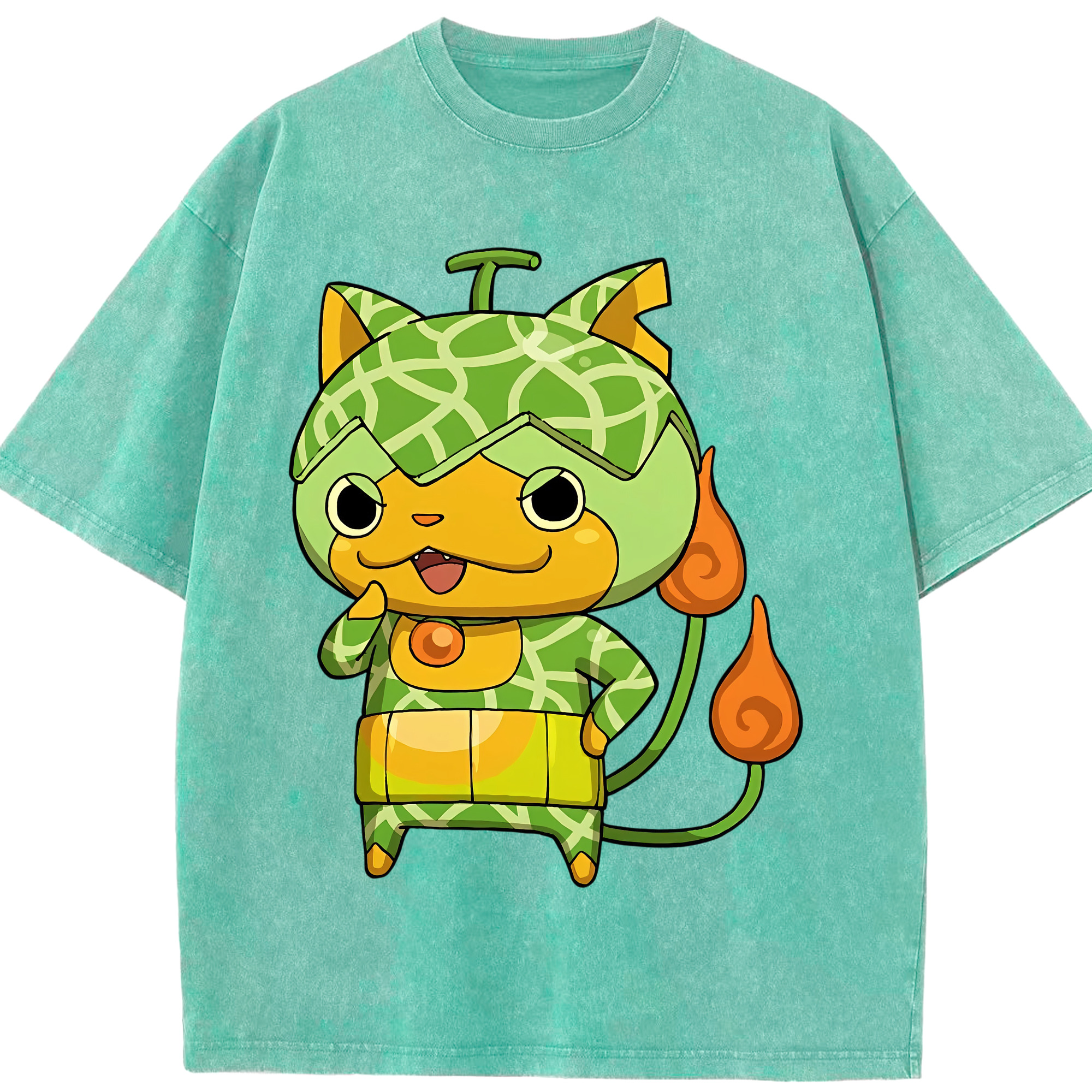 （画像用） 妖怪ウォッチ Yo-kai Watch 綿100% ヴィンテージ風 半袖Tシャツ（フロントプリント）